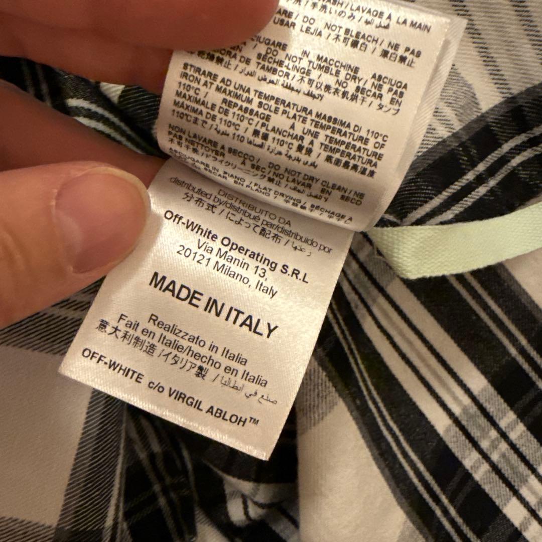 オフホワイト OFF WHITE チェックシャツ オーバーサイズ