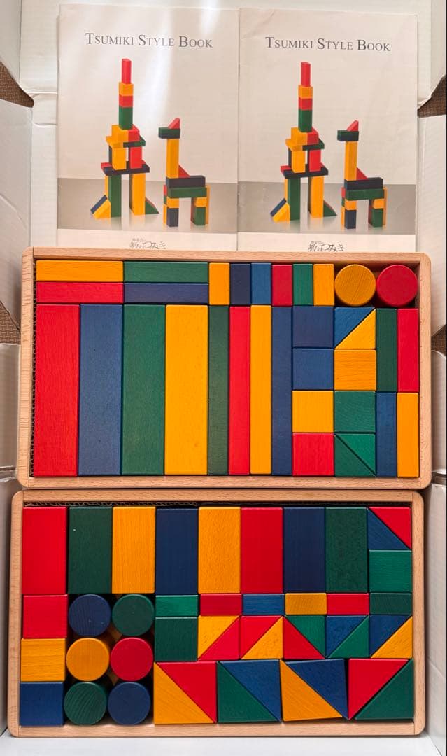 伸芽会 教材つみき STYLE BOOK付 箱あり欠品なし 知育玩具 小学校受験