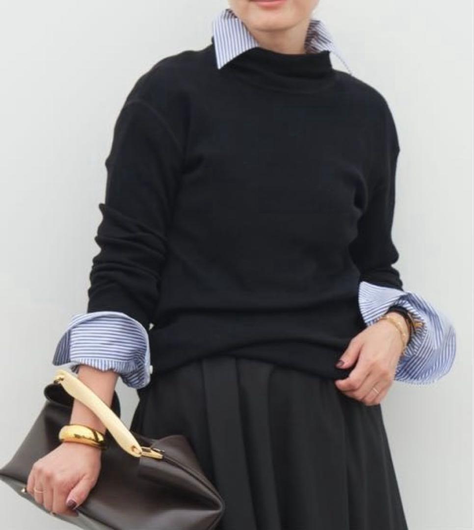 タグ付き未使用 Deuxieme Classe ribタートル 黒 23AW