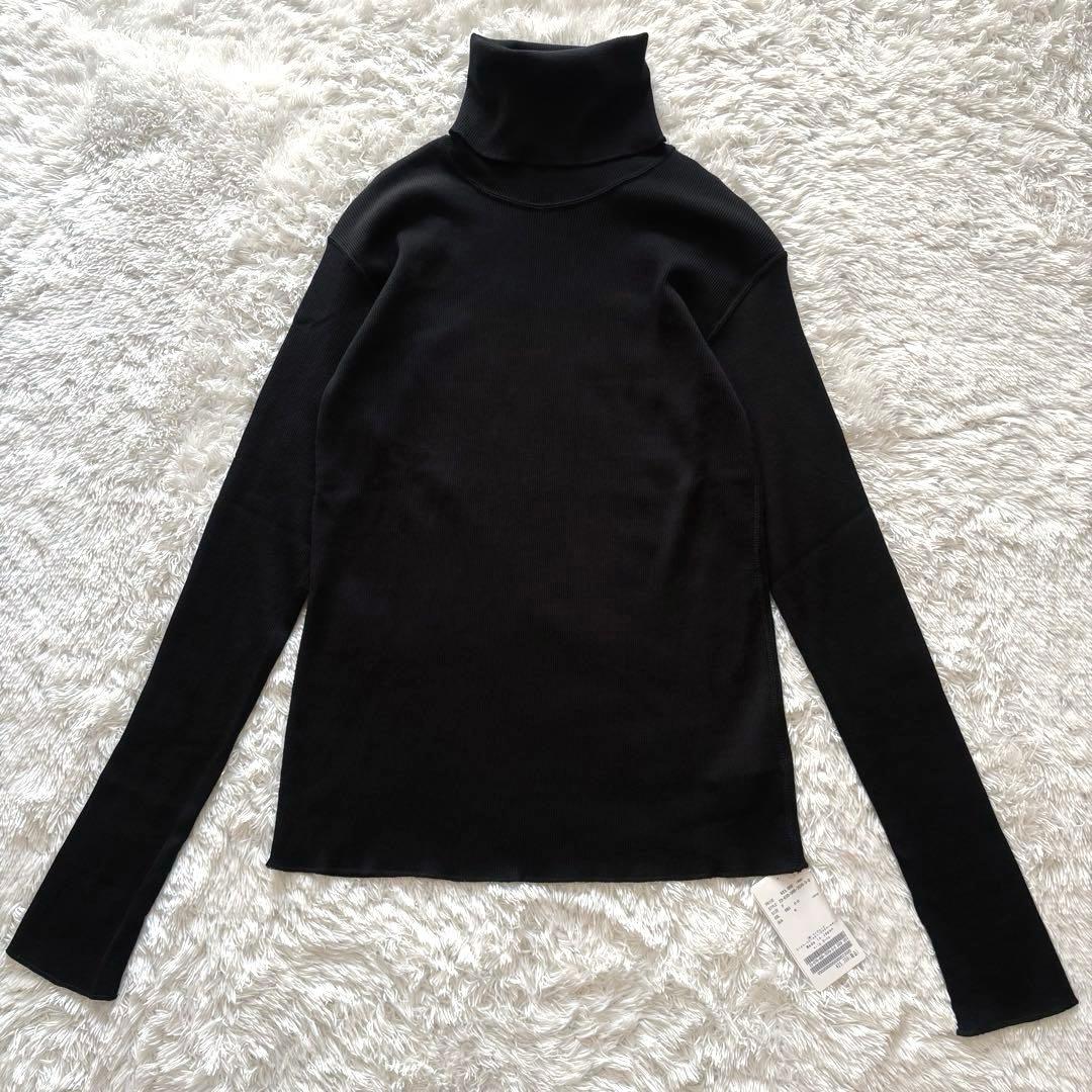 タグ付き未使用 Deuxieme Classe ribタートル 黒 23AW