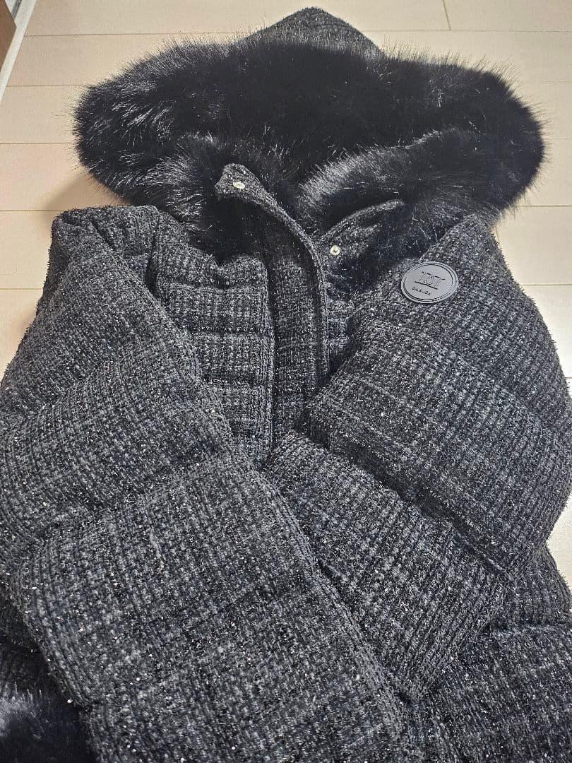 Darich ダーリッチ レディミディツイードダウンコート BLK XS