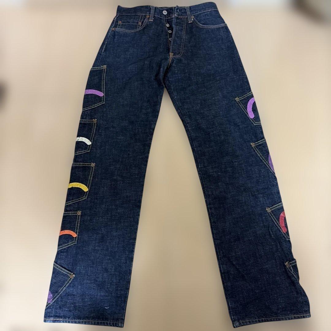 リ*イ様 EVISU jeans メニーポケット　デニム
