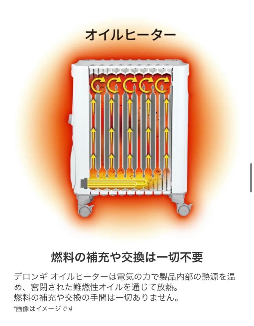 DeLonghi オイルヒーター ホワイトRHJ35M0812-DG