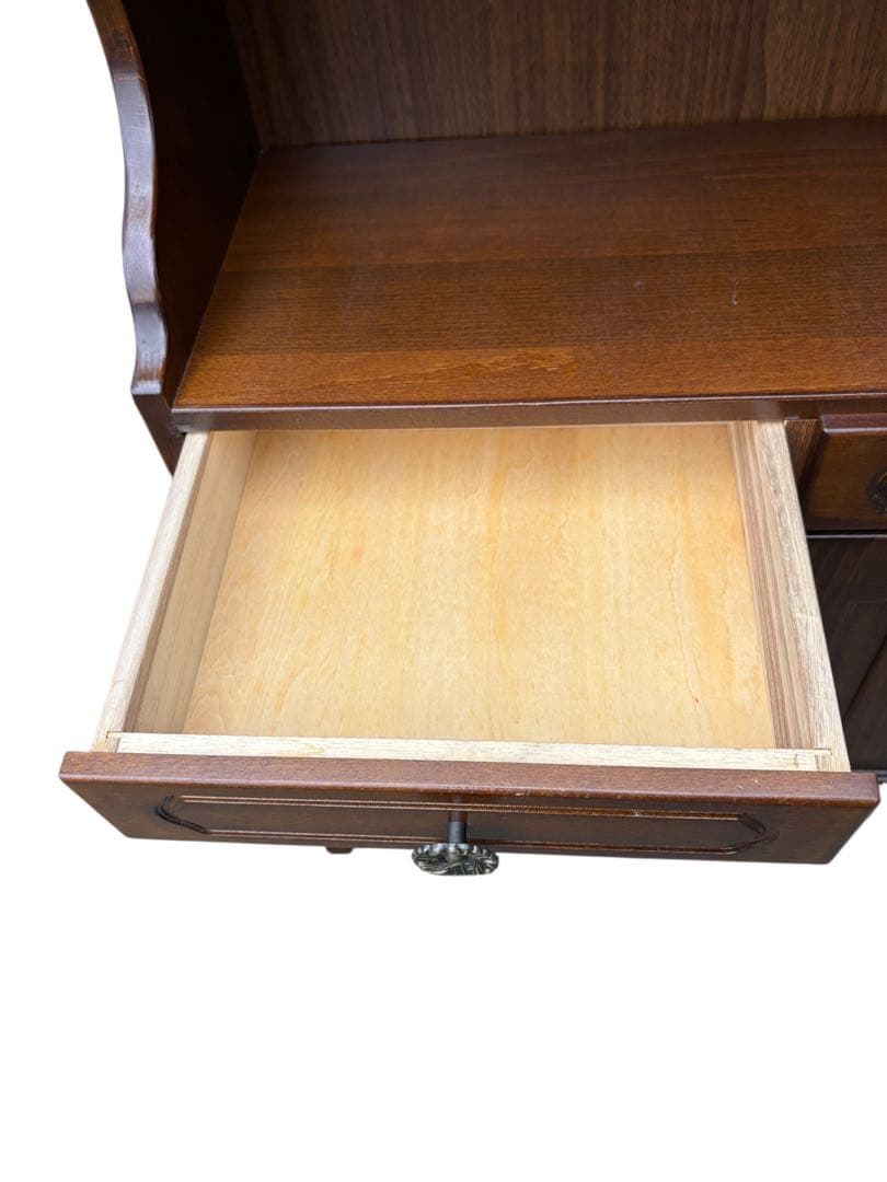 オールドカリモク ビンテージ 木製 キャビネット コロニアル 飾り棚 ブラウン