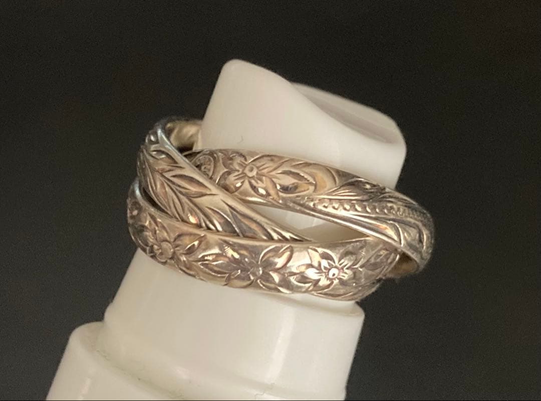 ハワイアンジュエリー　３連リング　12号