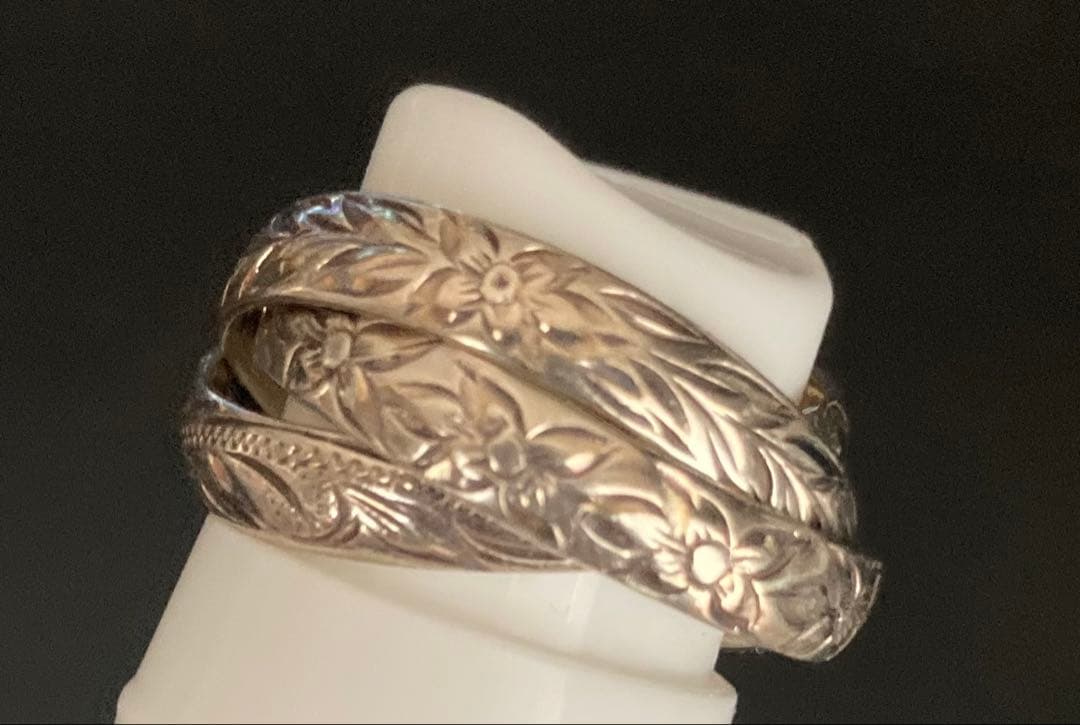 ハワイアンジュエリー　３連リング　12号