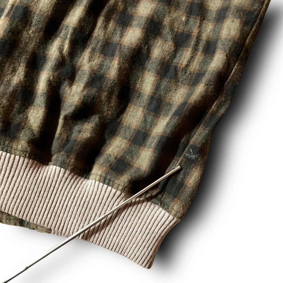 ウールリッチWoolrichチェックブルゾンボンバージャケットCBOYブラウンM