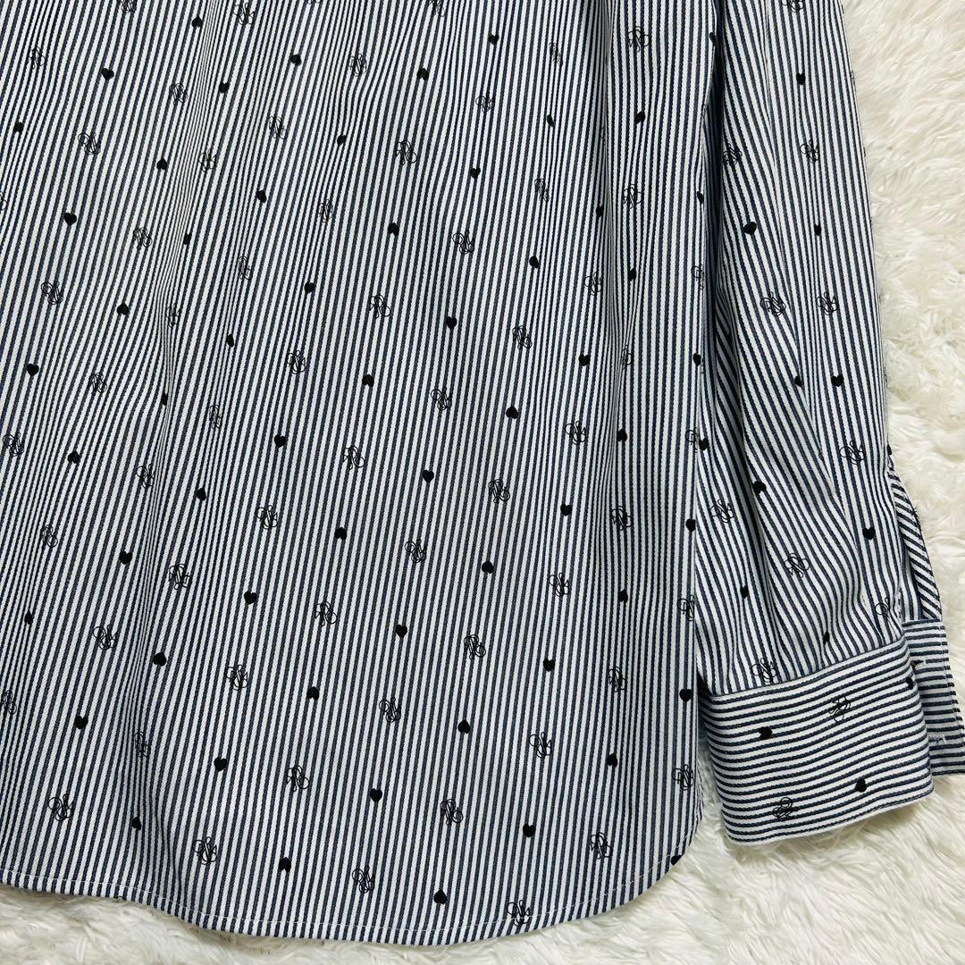 美品 rosymonster ロージーモンスター ハートロゴシャツ ネイビー