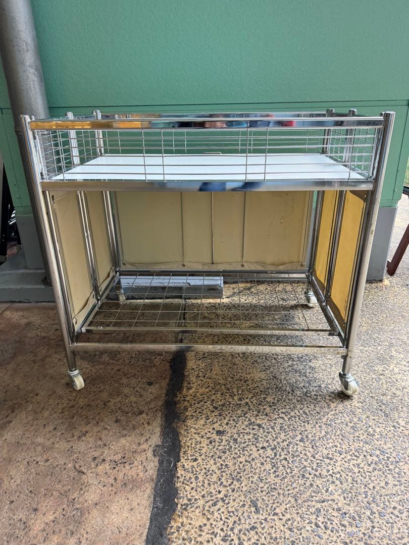 中折れ式ワゴン アイボリー W900　店舗用品　陳列什器　セールワゴン