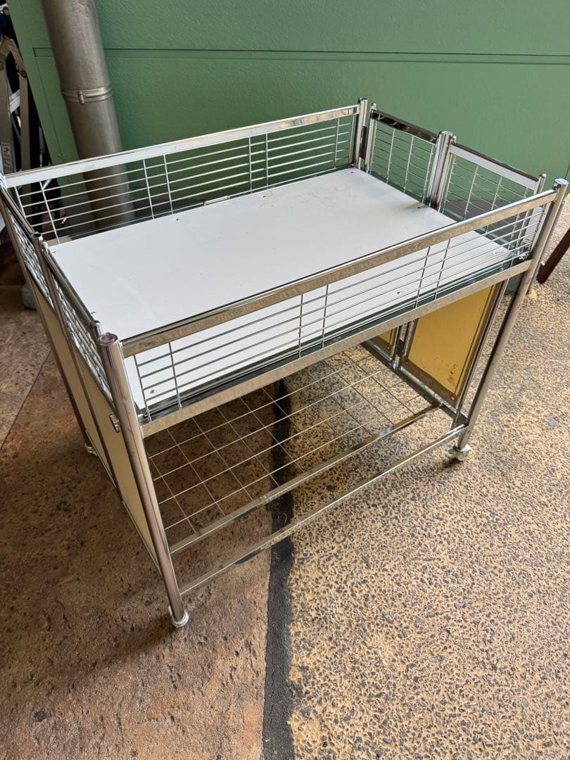 中折れ式ワゴン アイボリー W900　店舗用品　陳列什器　セールワゴン