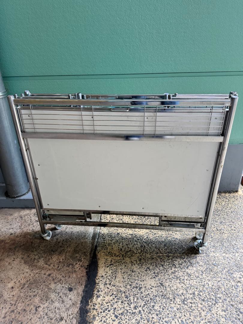 中折れ式ワゴン アイボリー W900　店舗用品　陳列什器　セールワゴン