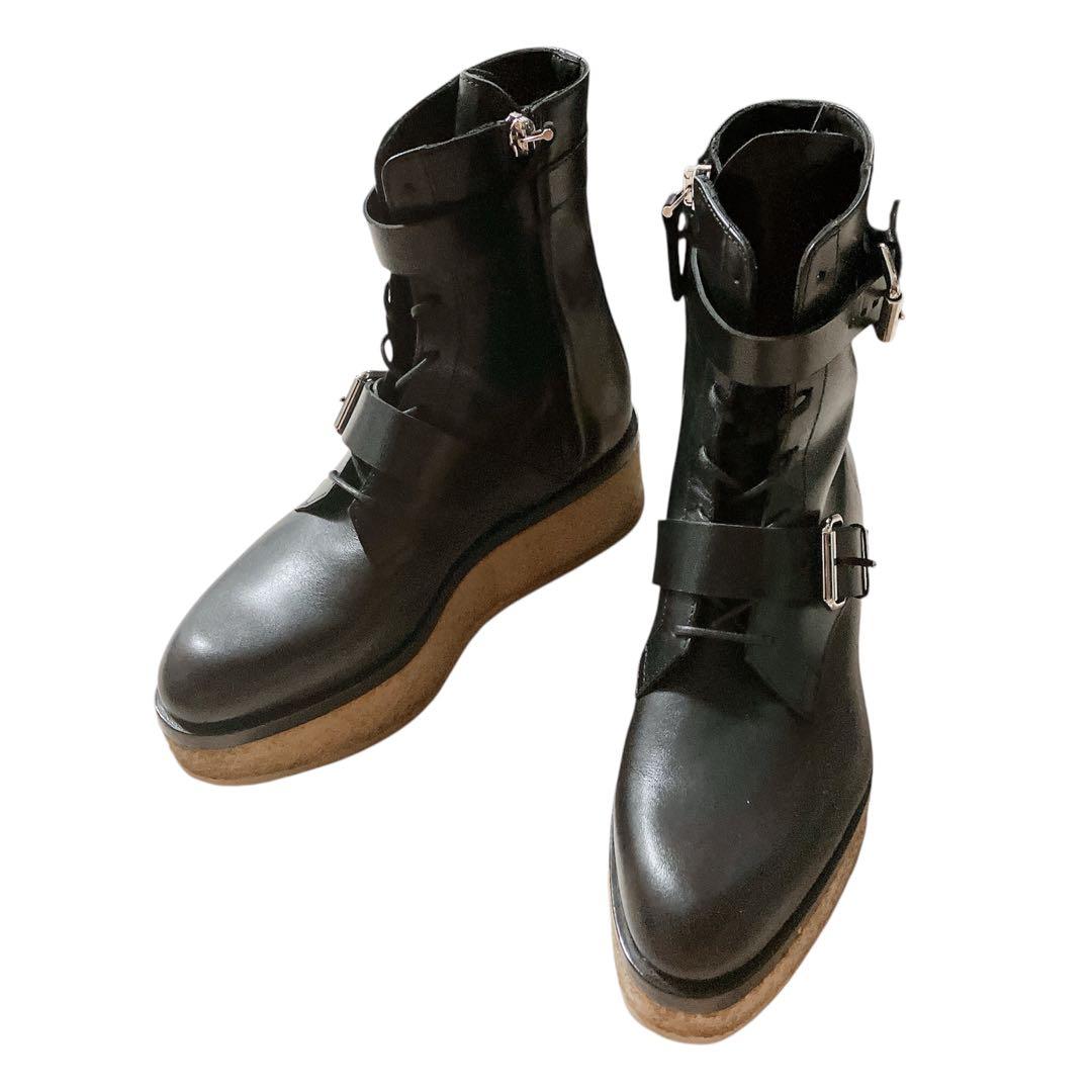 ピエール アルディ　VALENTINA ブーツ　レザー　ブラック　厚底　37