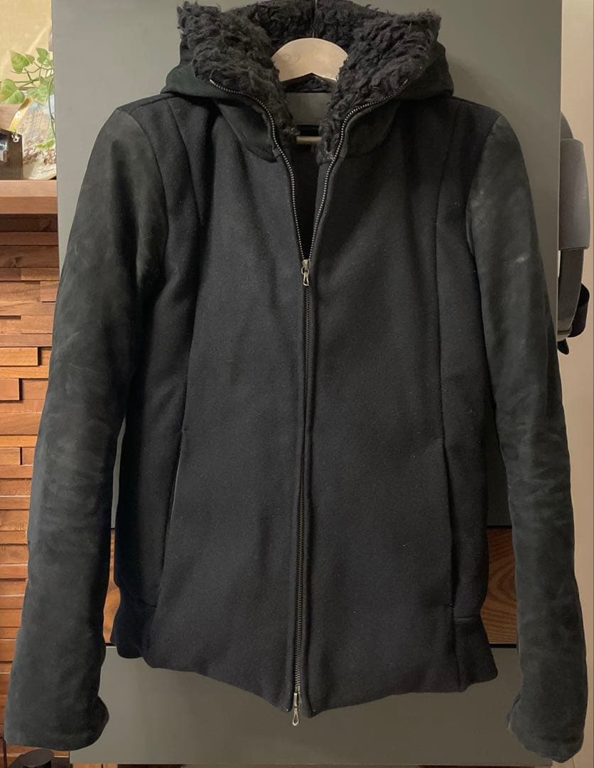 OURET ヌバック レザー メルトン ダウンジャケット 2