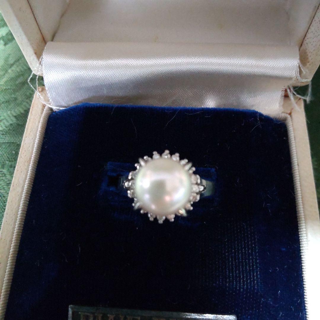 pt900-本真珠9.5㍉玉リング