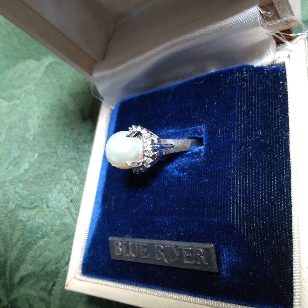 pt900-本真珠9.5㍉玉リング