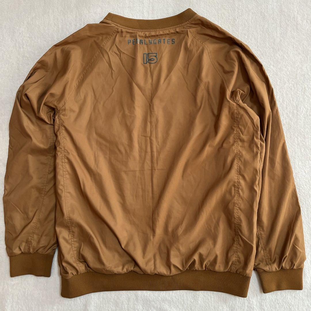 美品　パーリーゲイツ　蓄熱裏地　ナイロン　スニード　ロゴ　キャメル　ベージュ　L