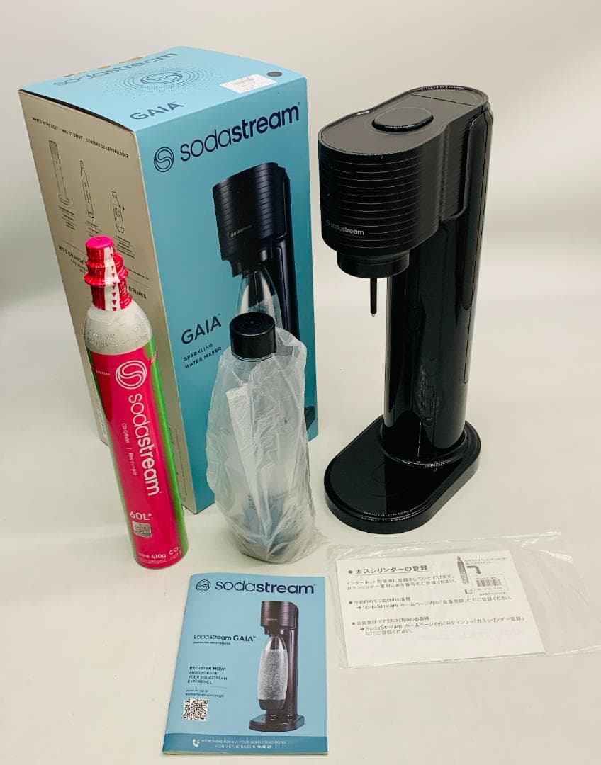 未使用 Sodastream GAIA ブラック+容器+ガス セット