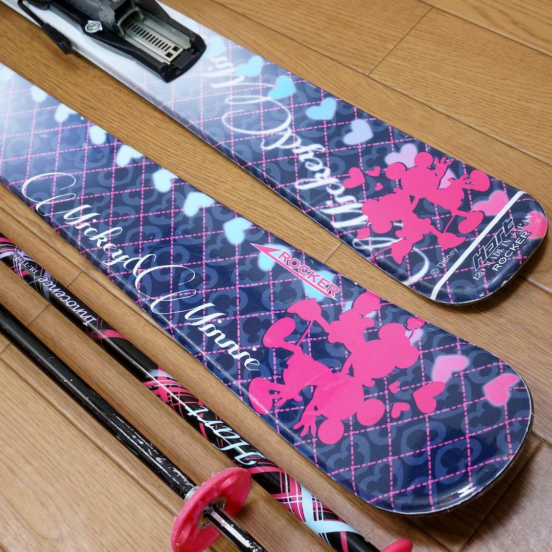 メンテ済 128cm 靴23cm HART ディズニー柄 スキーセット おまけ