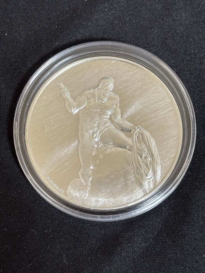 【純銀製】ミケランジェロ生誕五百年記念純銀メダル 純銀刻印有り！重量40.6g