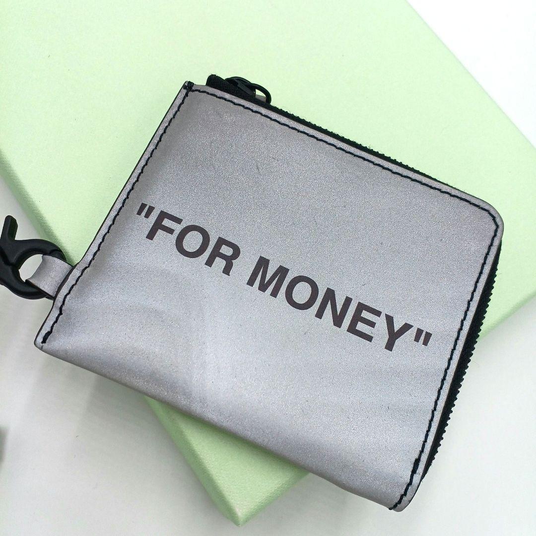 オフホワイト OFF-WHITE チェーンウォレット(シルバー×ブラック)