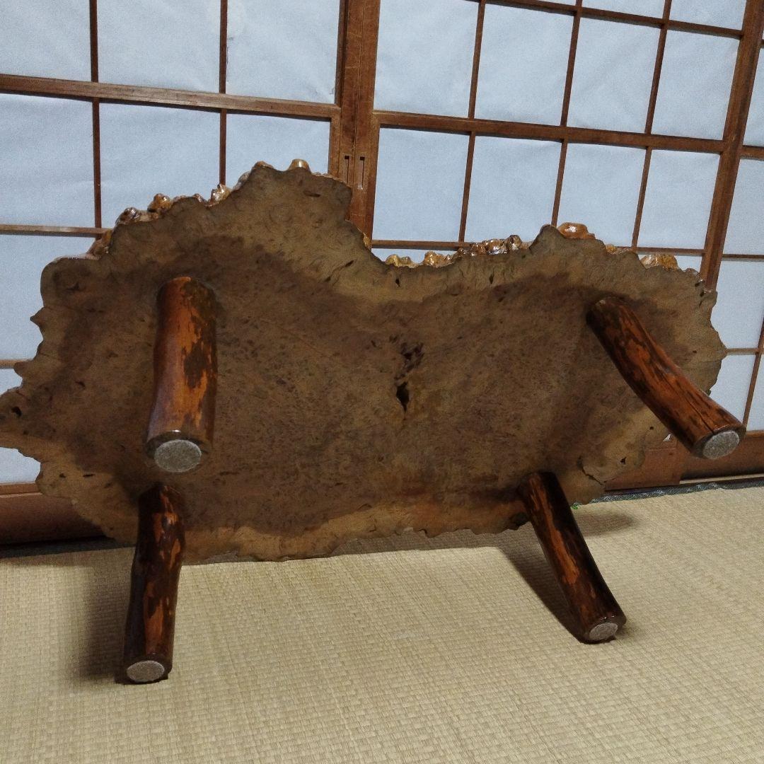 厚み4cm 花梨　瘤杢　座卓　一枚板　天然木　ローテーブル