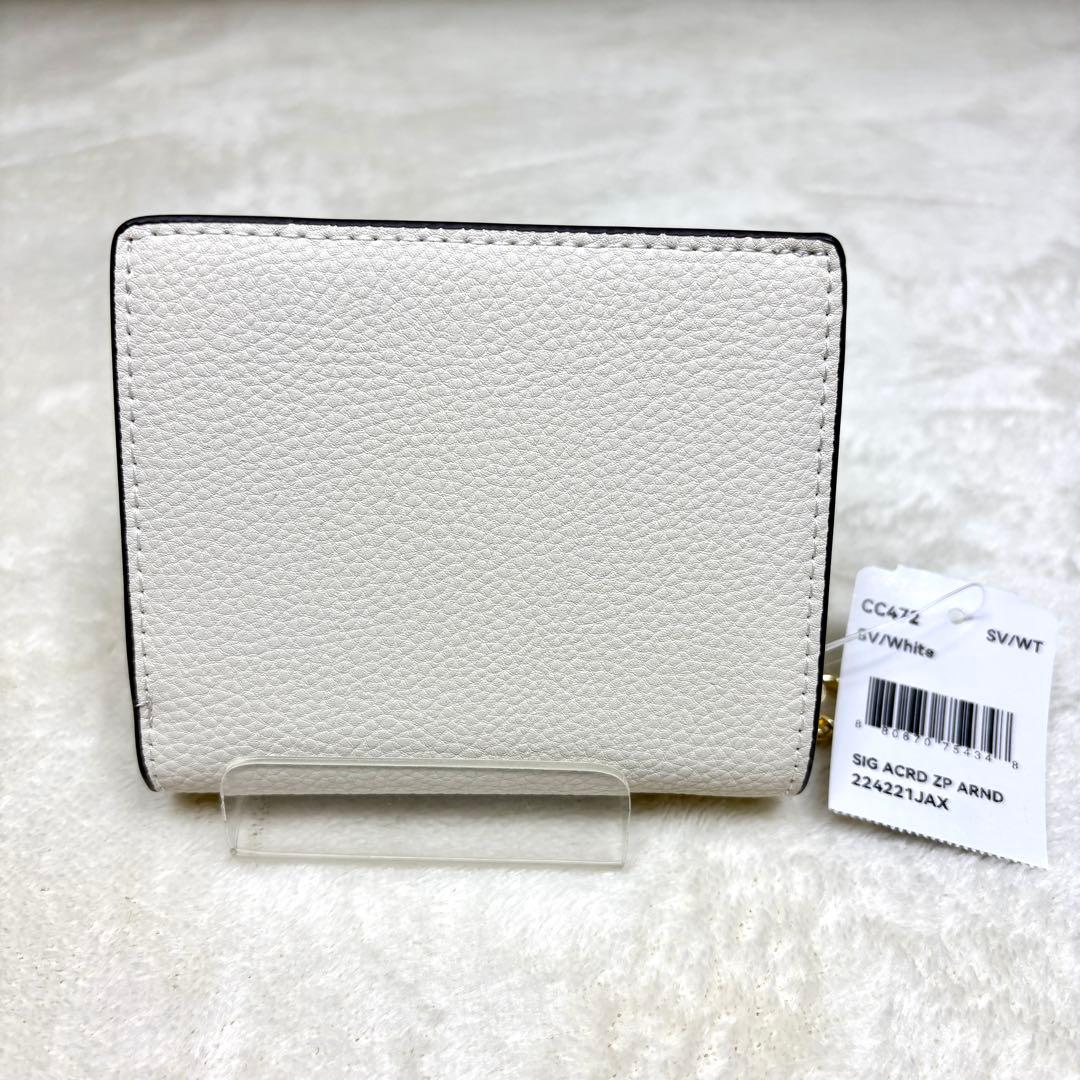 未使用 coach コーチ 猫 ねこ キトゥン 折り財布 財布 ホワイト
