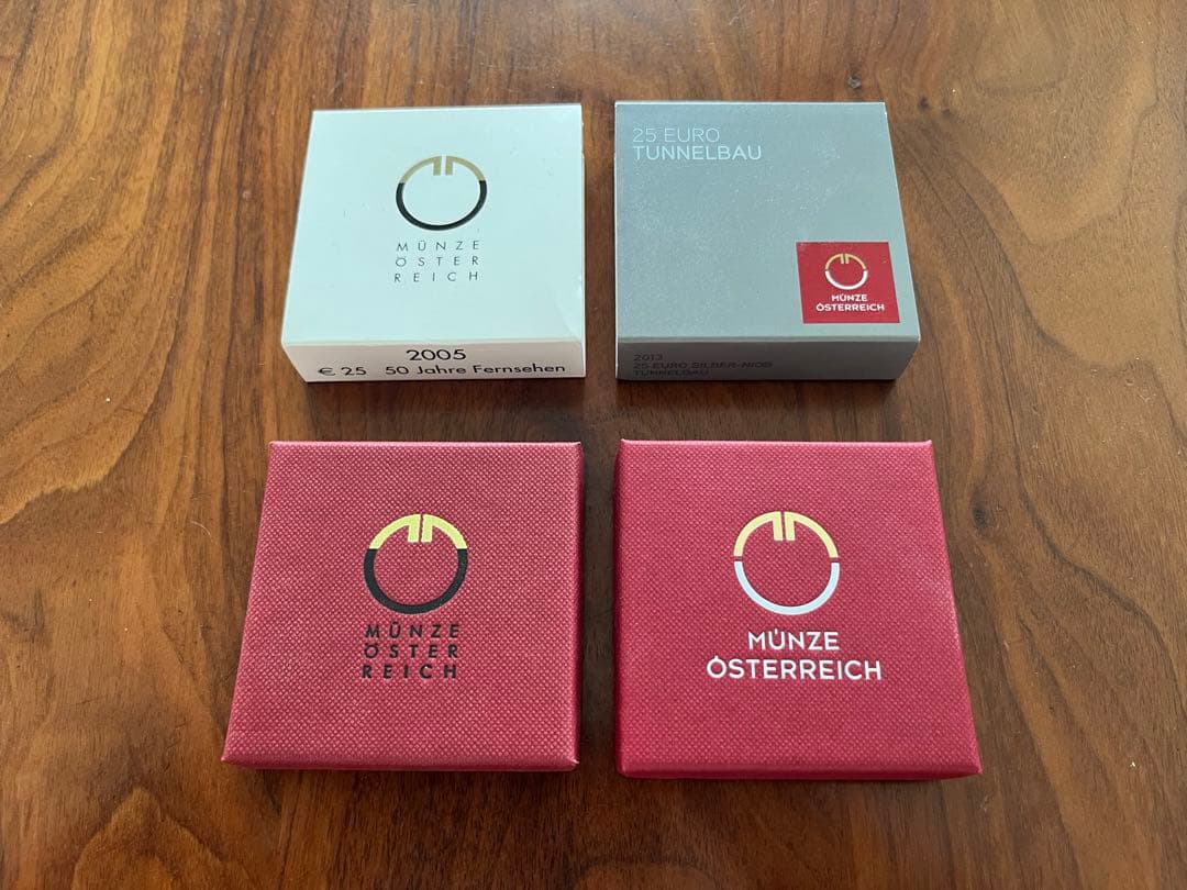 オーストリア　ニオブ銀貨シリーズ　25ユーロバイメタル貨　2枚