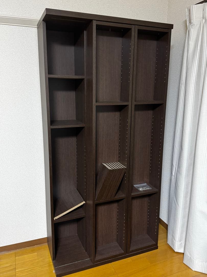 【ニトリ】Wスライド本棚(ブラウン)