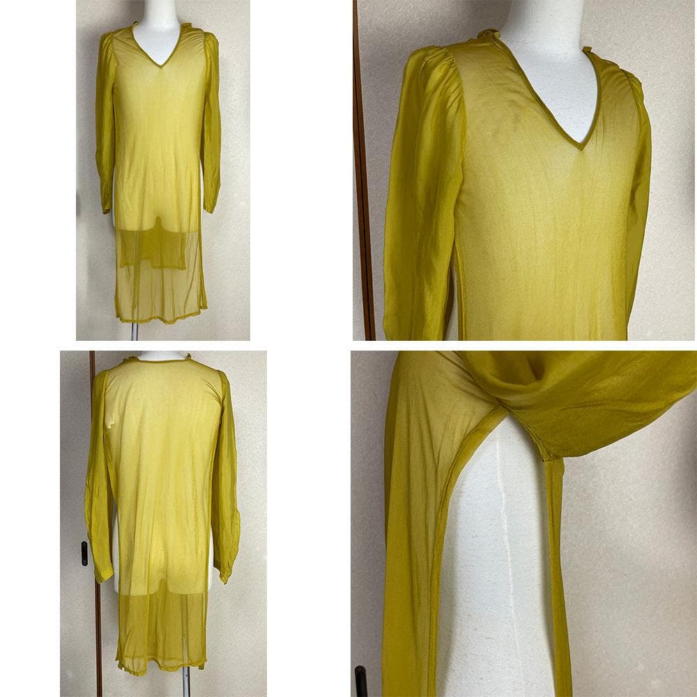 COMME des GARCONS　サイドスリットシアーロングTEE　マスタード