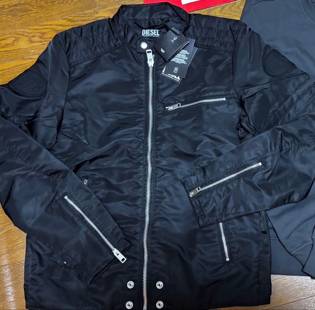 DIESEL ブラック ライダースジャケット　エライザジャケット　タグ付き
