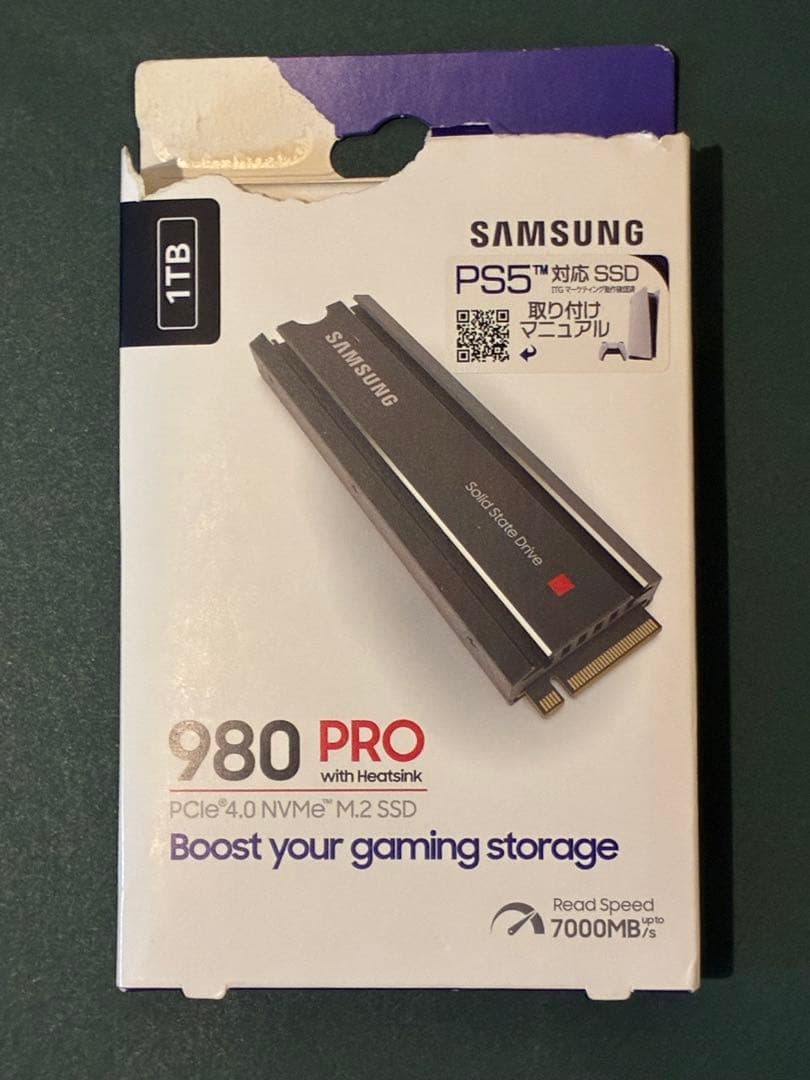 Samsung 980 PRO 1TB SSD ヒートシンク付き