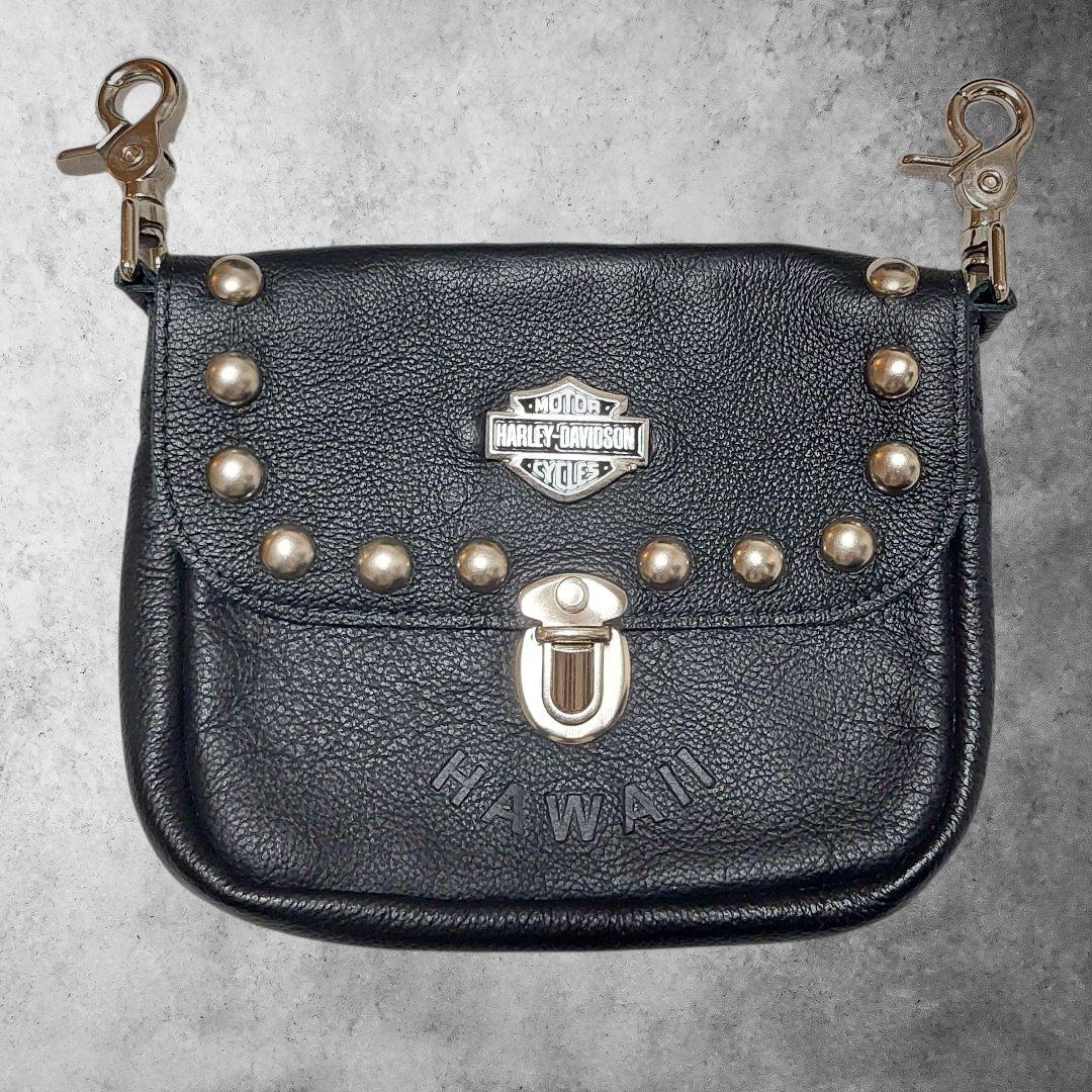 ハーレーダビッドソン レザーバッグ ウエストポーチ ヒップバッグアイテム y2k