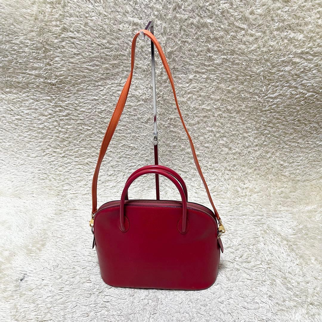【良品】セリーヌ　2way ハンドバッグ　ボリードブガッティ　レザー　赤