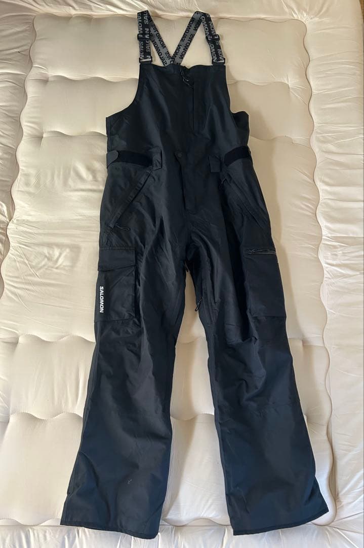 美品 SALOMON スノーボードウェア ビブパンツ スキーウェア XL