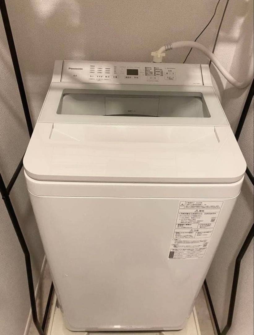パナソニック 縦型全自動洗濯機 NA-FA8H3-W（2024年製・美品）