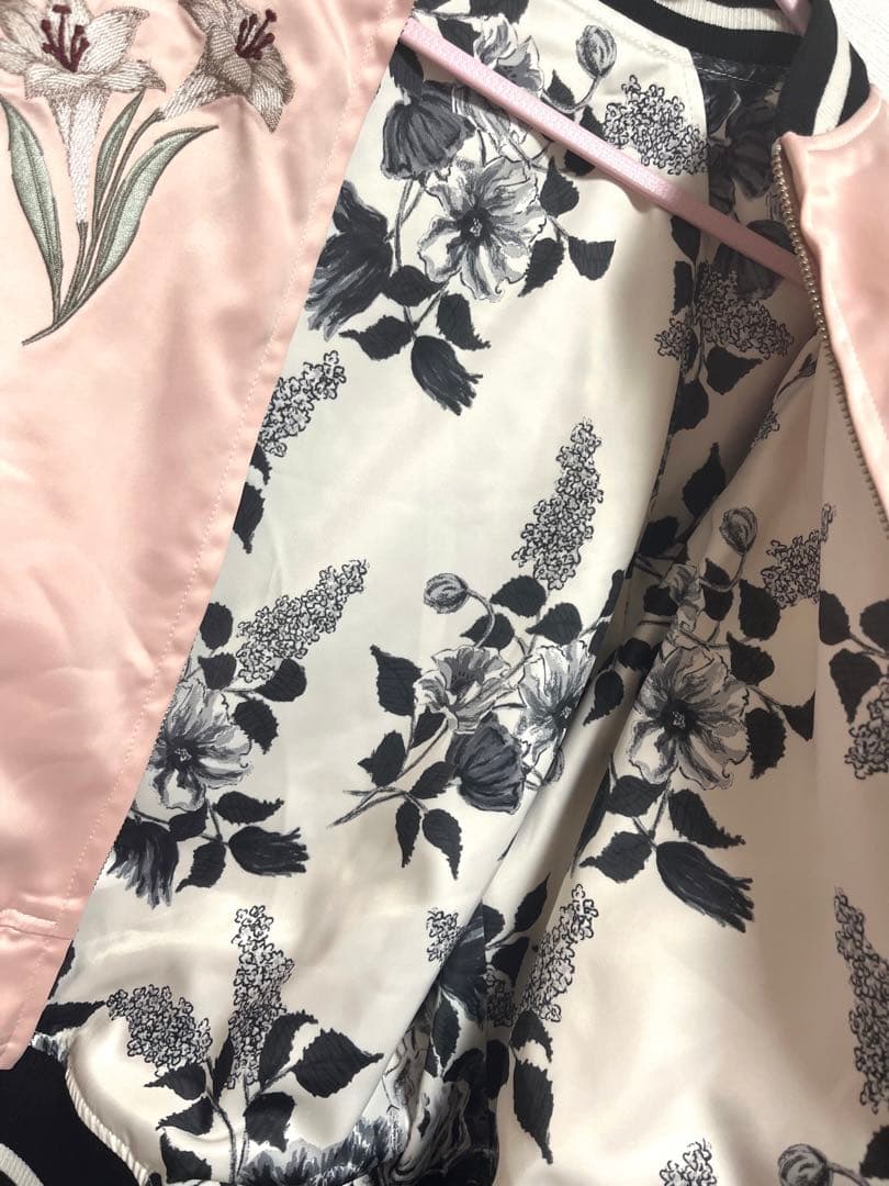 LILY BROWN×KEITA エンブロイダリーリバーシブルスカジャン　ピンク