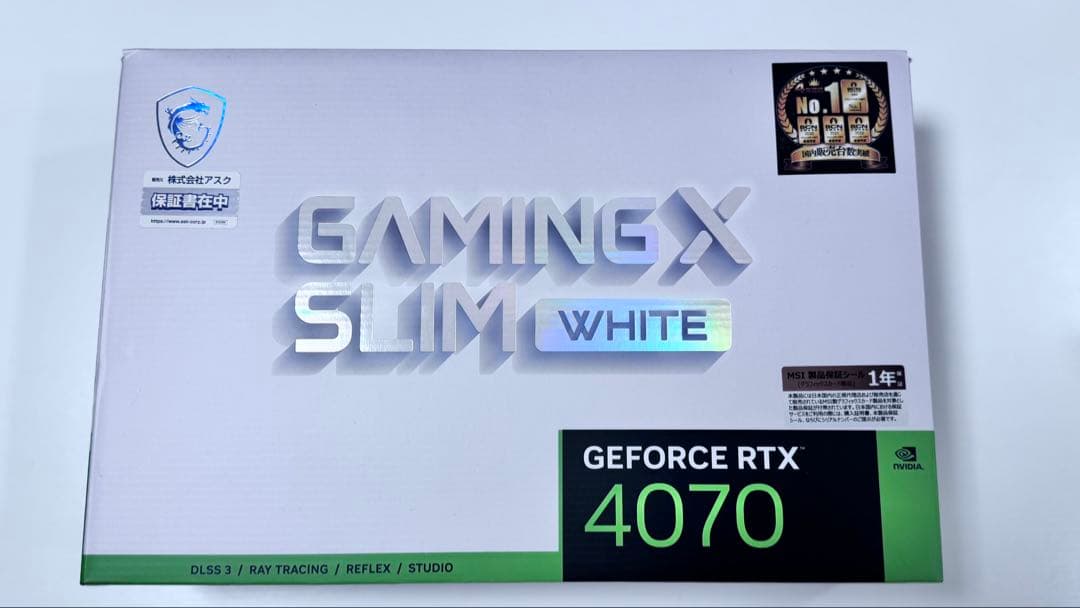 グラフィックボード・グラボ・ビデオカード GeForce RTX4070 GAMING X SLIM WHITE 12GB