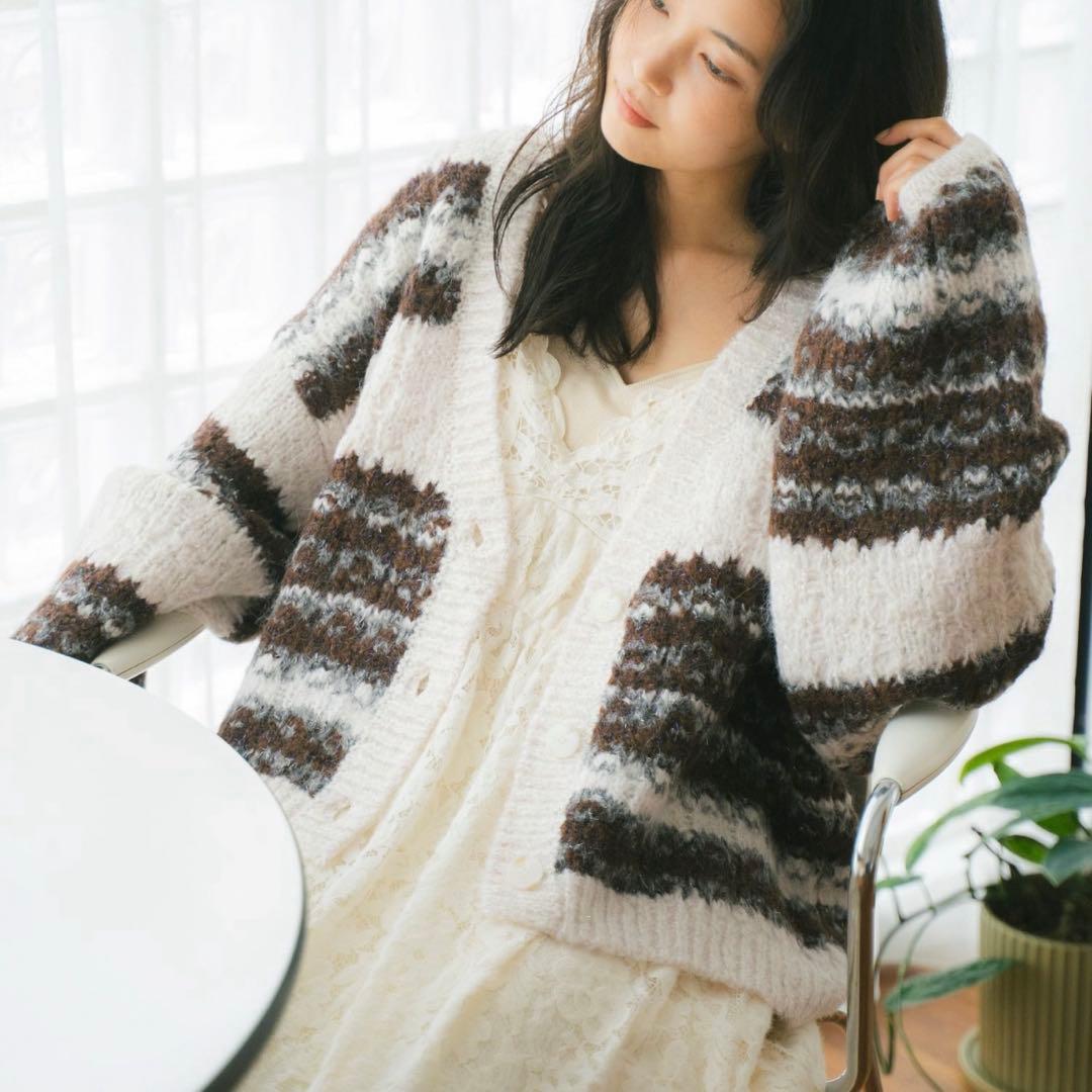 Ungrid ローゲージラメニットカーディガン