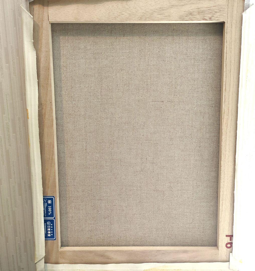 キャンバス油絵　黄色い椅子の上に置いた鉢植えの黄色いチューリップ他計2枚セット