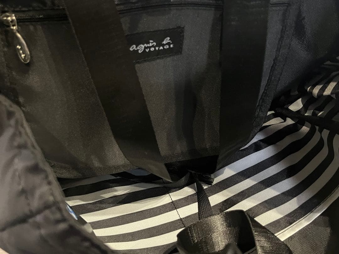<新品タグ付き> アニエスベー　ロゴ ペアレンツバッグ マザーズバッグ　ブラック