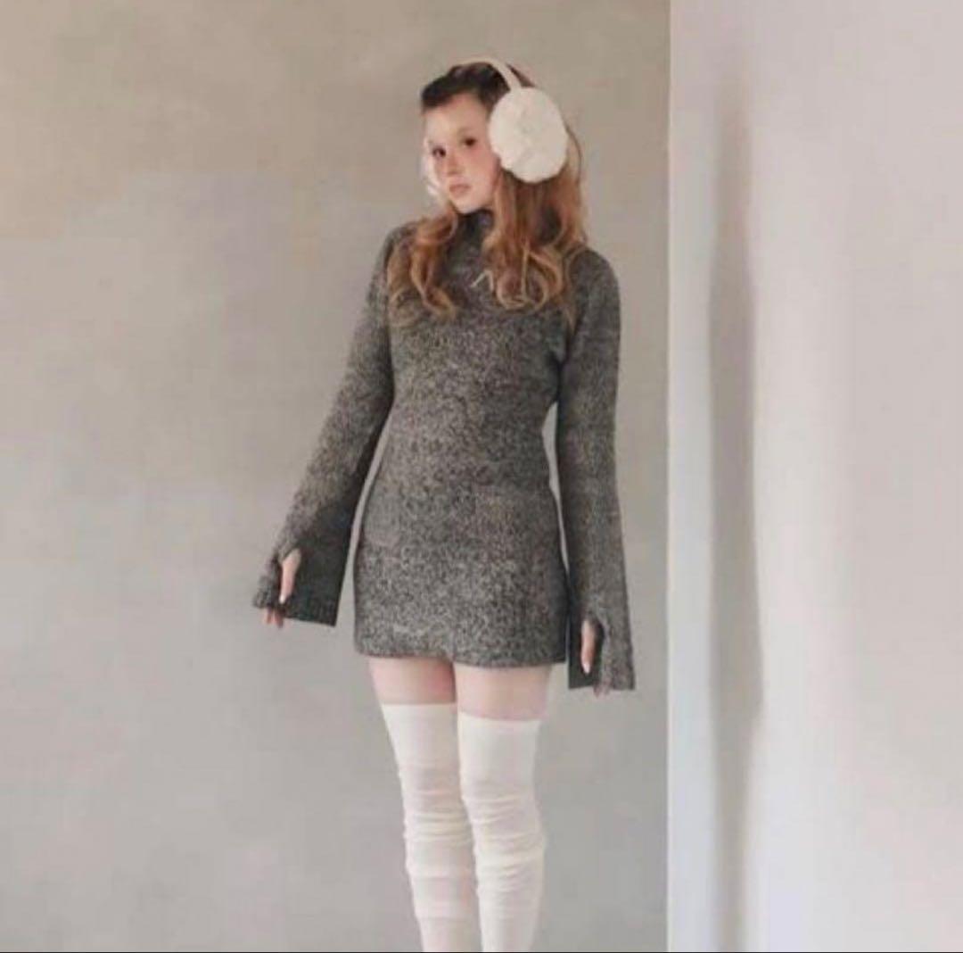 ANDMARY ava knit mini dress ブラック