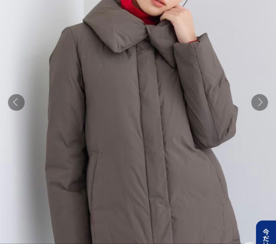 INDIVI ステッチレス ショートダウンコート【撥水／洗える／デザイン衿】