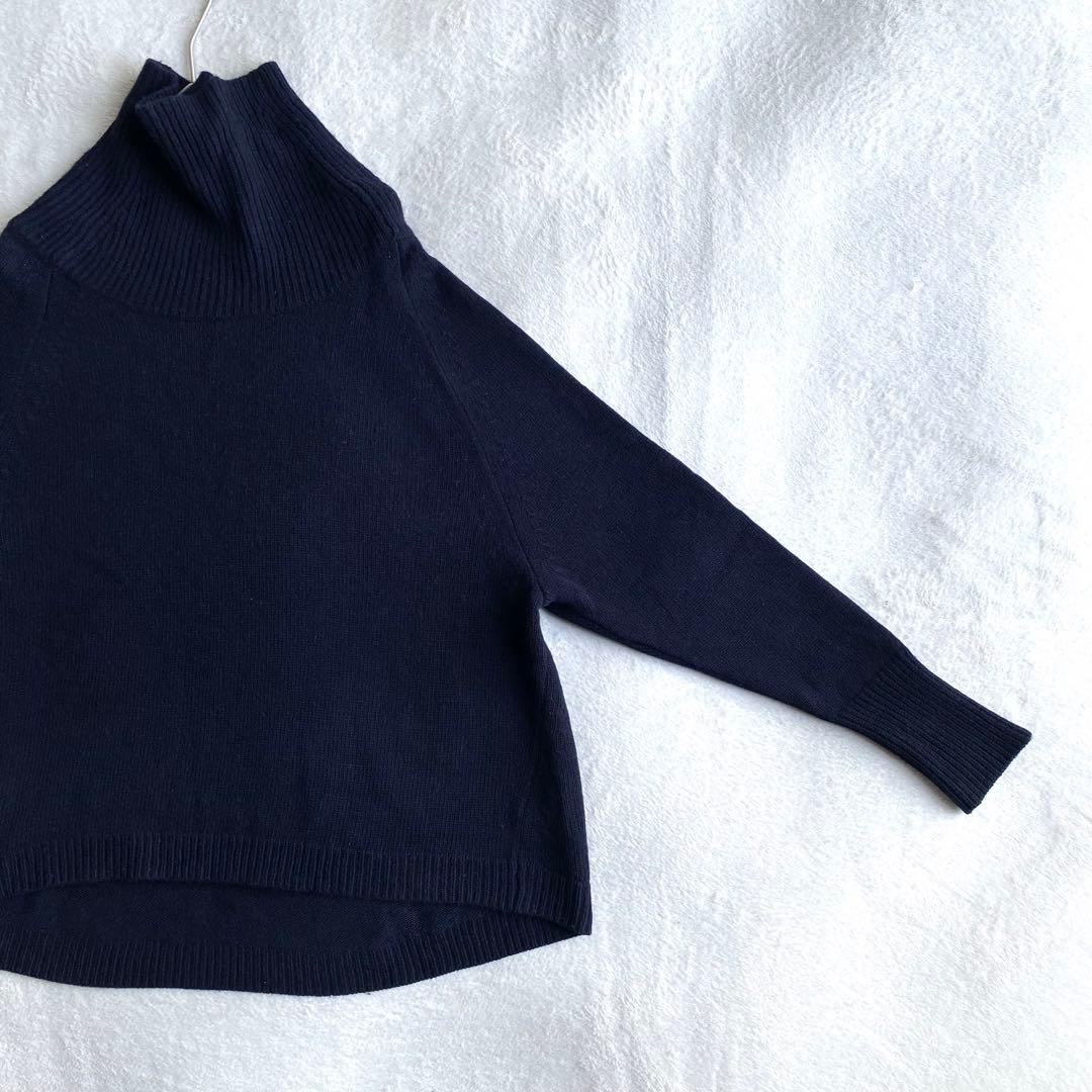 【美品✨】Plage ウールカシミヤ　リブヨークラグランプルオーバー　ネイビー