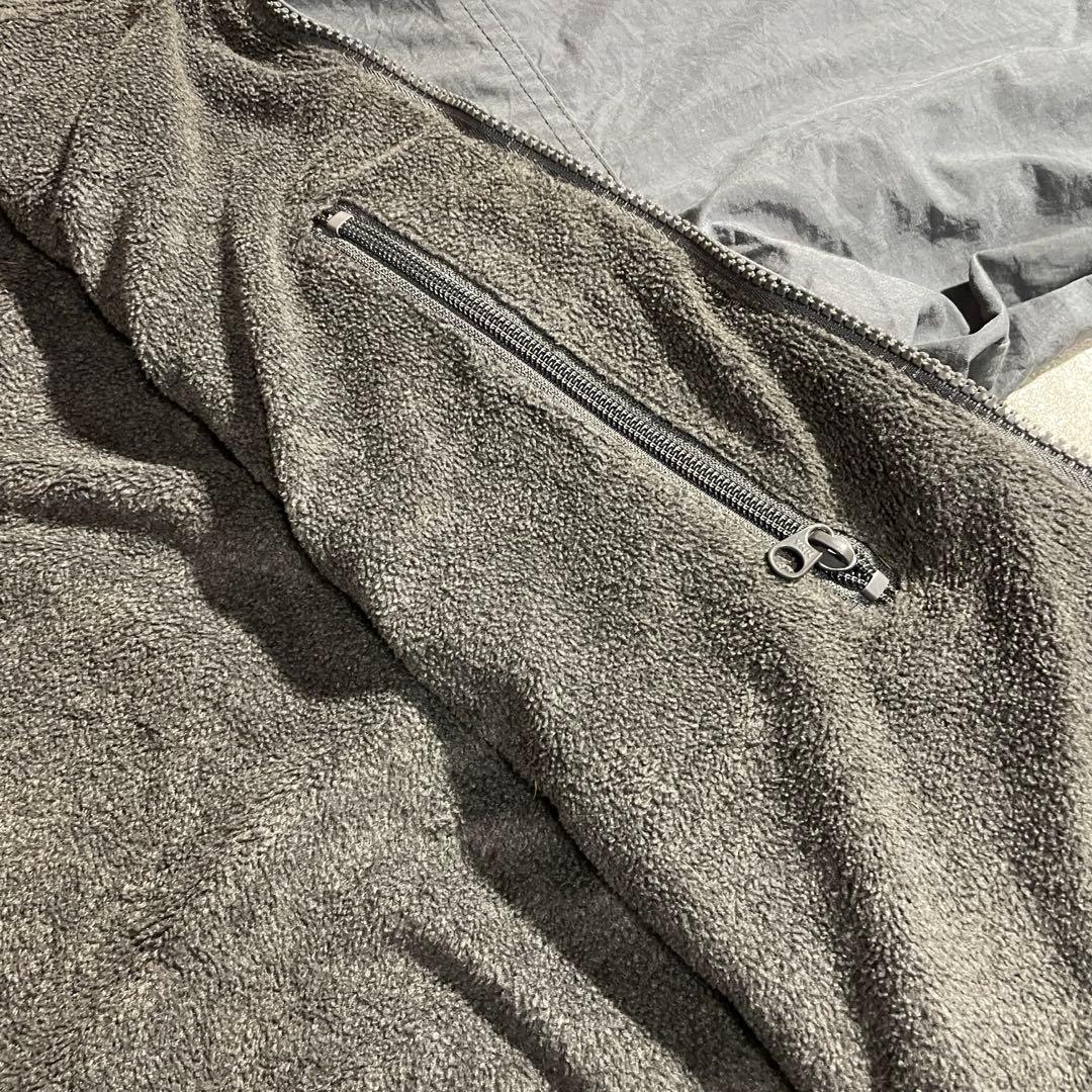 90'sColumbia古着ウォームアップジャケット短丈灰色/黒刺繍ロゴLサイズ