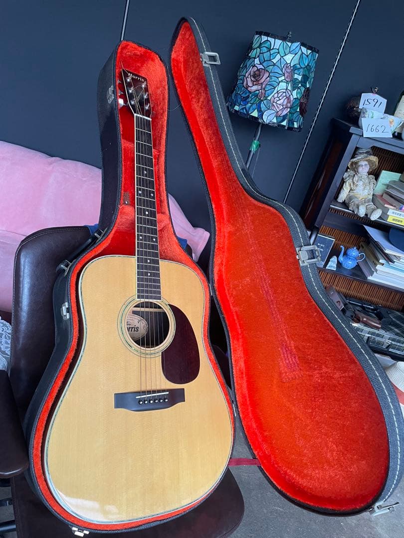 美品　螺鈿アコースティックギター モリスW-30 ハードケース付き