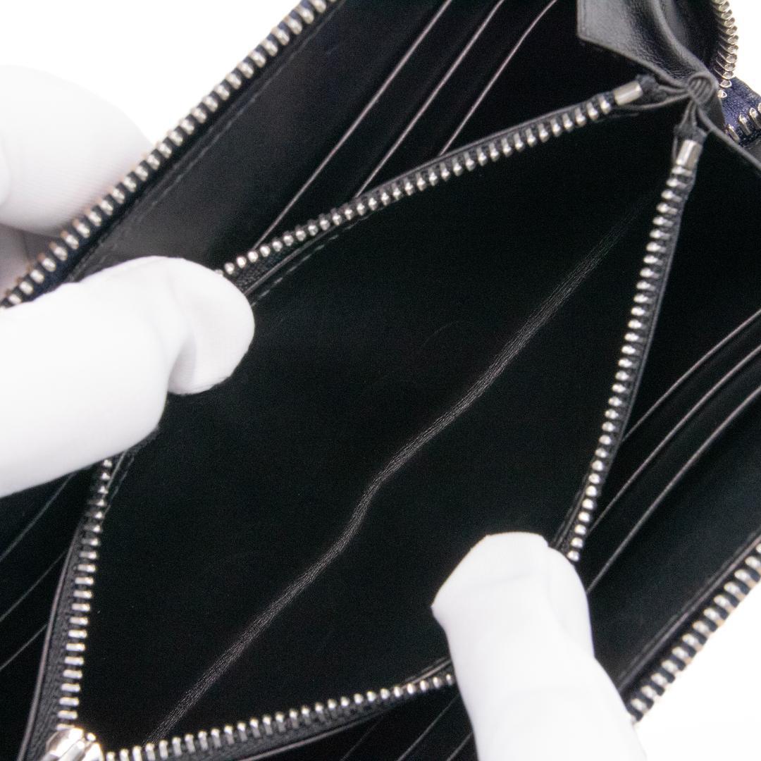 本物 ロエベ 長財布 ファスナー メンズ レディース パズル ネイビーブルー