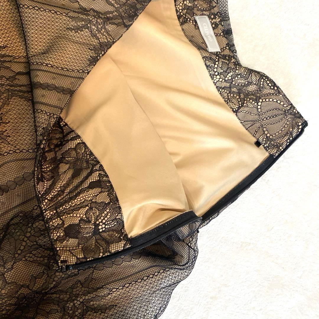 美品✨CELFORD セルフォード ブラックレース フレアスカート M