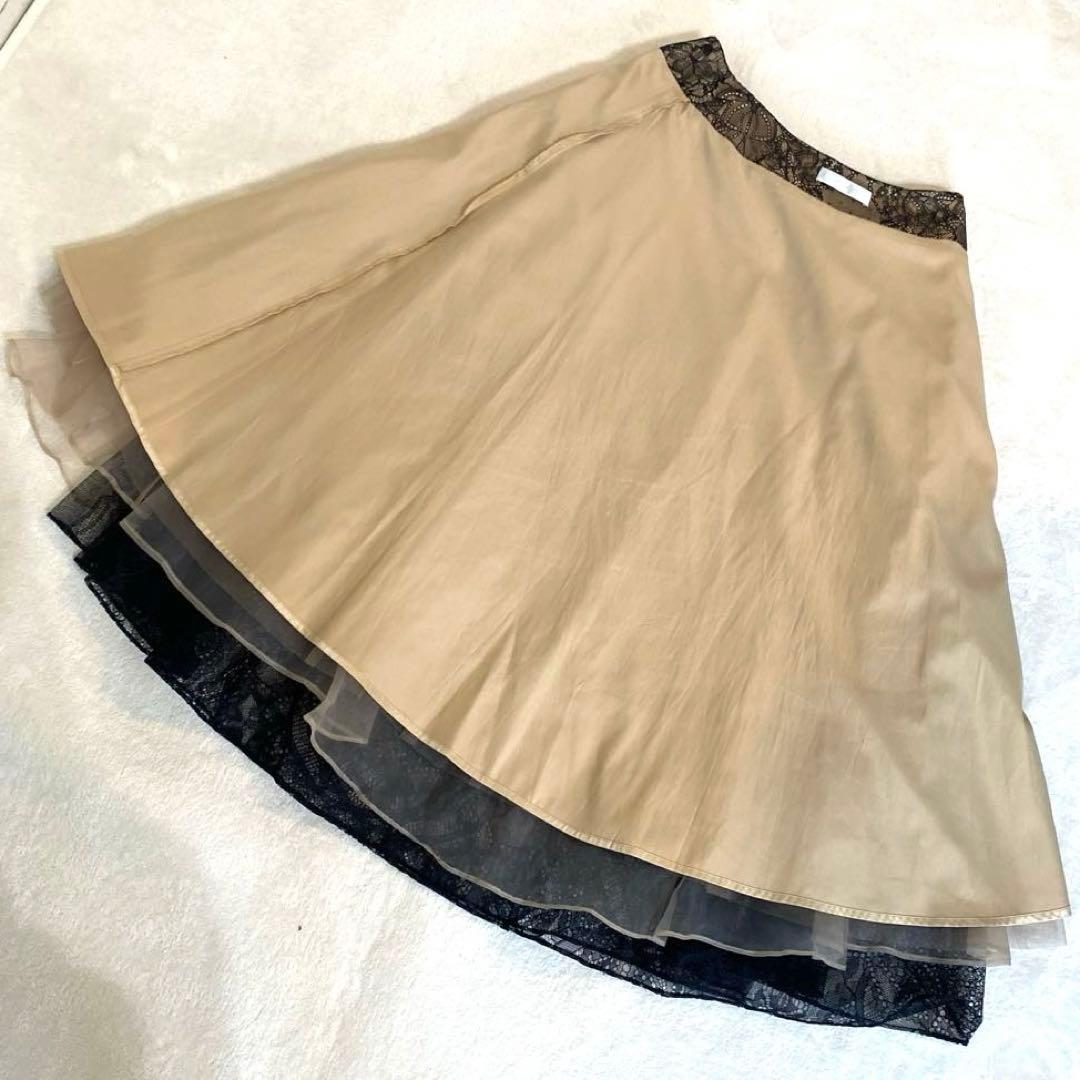 美品✨CELFORD セルフォード ブラックレース フレアスカート M
