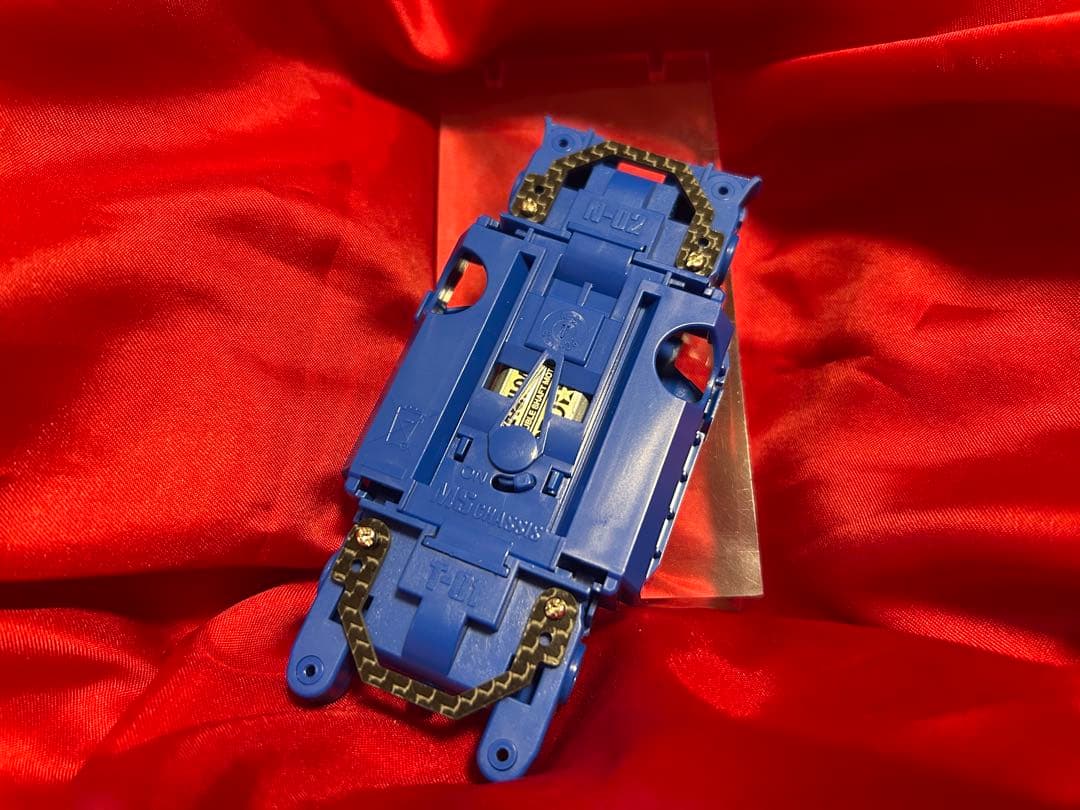 Ｎｏ．1 ミニ四駆 MSフレキ ダークブルーシャーシ ギア位置出し加工済み