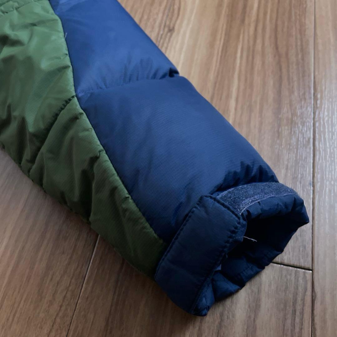 XXLノースフェイスレディースネイビーグリーン緑紺ダウンジャケットパーカー